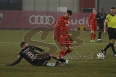 Bayernliga Süd - Saison 2022/2023 - FC Ingolstadt 04 II -  Türkspor Augsburg - Karaogul Ishak (Nr.10 - Fc Ingolstadt 04 II) - Sebastian Mitterhuber #8 Türkspor - Foto: Meyer Jürgen