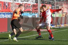 2024_1_20 - 3. Liga - Saison 2023/24 - HallescherFC - FC Ingolstadt 04 -  - Benjamin Kanuric (Nr.8 - FC Ingolstadt 04) - Behrendt Brian (Nr.3 - HallescherFC ) - Foto: Meyer Jürgen