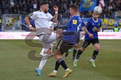 3.Liga - Saison 2022/2023 - 1. FC Saarbrücken - FC Ingolstadt 04 - Pascal Testroet (Nr.37 - FCI) - Pius Krätschmer (Nr.4 - 1.FC Saarbrücken) - Foto: Meyer Jürgen