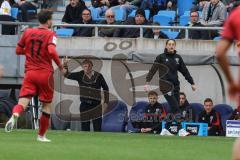 3. Liga; 1. FC Saarbrücken - FC Ingolstadt 04; an der Seitenlinie, Spielerbank Geschäftsführer Dietmar Beiersdorfer (FCI) Cheftrainerin Sabrina Wittmann (FCI) Co-Trainer Fabian Reichler (FCI) Co-Trainer Patrick Schönfeld (FCI) Torwart-Trainer Philipp von 