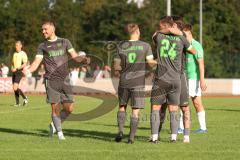 Bezirksliga - Saison 2025/26 - FC Fatih Ingolstadt - FC Gerolfing - Donat Bashota (Nr.24 - FC Gerolfing) mit dem 0:3 Führungstreffer - jubel  - Flaur Bashota (Nr.23 - FC Gerolfing) - Lukas Achhammer (Nr.9 - FC Gerolfing) - Foto: Meyer Jürgen