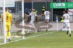 3. Liga; SV Meppen - FC Ingolstadt 04; Tor Jubel Treffer Tobias Bech (11, FCI) 0:3, Jubel bei den Fans, Justin Butler (31, FCI) Marcel Costly (22, FCI) Torwart Harsman Matthis (1 SVM)