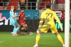 3. Liga; FC Ingolstadt 04 - FC Viktoria Köln; Torchance verpasst Marcel Costly (22, FCI) Torwart Schulz Arne (27 VK) Sponsel Meiko (19 VK) Tonye Yannick (30 VK)