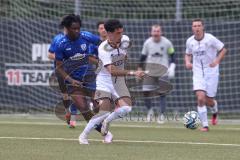 Freundschaftsspiel - Saison 2024/25 - FC Ingolstadt 04 II - TSV Rain/Lech  - Davide Sekulovic (Nr.7 - FCI U21) - Sodji Marc blau Rain/Lech - Foto: Meyer Jürgen