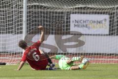 Kreisklasse- Saison 2023/2024 - MTV Ingolstadt - TSV Pförring - Der 1:2 Führungstreffer durch Elias Heiß rot Pförring - jubel - Ivan Covic Torwart MTV - Foto: Meyer Jürgen