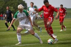 Kreisklasse - Saison 2025/26- SV Lippertshofen - Türkisch SV Ingolstadt-  - Florian Hiss weiss Lippertshofen - Kerem Düzkün rot Türkisch - Markus Thieme weiss Lippertshofen - Foto: Meyer Jürgen