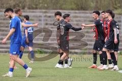 Bayernliga Nord - Saison 2024/25 - FC Ingolstadt 04 II - Würzburger FV 04 - - jubel - Davide Sekulovic (Nr.7 - FCI U21) schiesst zum 1:0 Führungstreffer ein- Foto: Meyer Jürgen