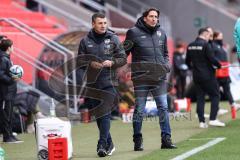 3. Liga; FC Ingolstadt 04 - SG Dynamo Dresden; angespannt, Cheftrainer Michael Köllner (FCI) Sportdirektor Ivica Grlic  (FCI)