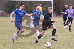 Freundschaftsspiel - Saison 2025/26 - SV Menning - SV Manching - Rainer Meisinger (Nr.8 - SV Manching) - Maximilian Lex blau Menning  - Foto: Meyer Jürgen