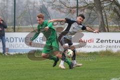 Bezirksliga - Saison 2025/26 - TSV Ober./Unterhaunstadt - FC Gerolfing - Lukas Achhammer (Nr.9 - FC Gerolfing) - Baran Cakir grau Ober./Unterhaunstadt - Foto: Meyer Jürgen