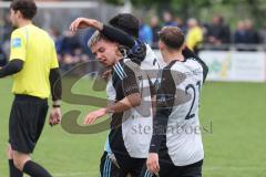 Kreisliga- Saison 2024/25- TSV Kösching - TSV Ober./Unterh.stadt-  -  Der 0:1 Führungstreffer durch - Amadeus Taubert weiss Ober-/Unterh.stadt  - jubel  - XXXXX - Foto: Meyer Jürgen