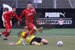 Bayernliga Süd - Saison 2022/2023 - FC Ingolstadt 04 - SV Kirchanschöring - Mario Götzendorfer (Nr.23 - FCI II) - Lobendank David gelb Kirchanschöring - Foto: Meyer Jürgen