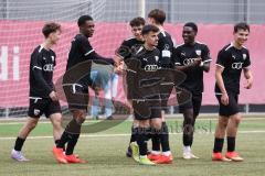 B-Junioren - Bayernliga -  Fc Ingolstadt 04 - TSG 1860 Rosenheim - Asoegwu Emmanuel FCI schwarz mit dem 1:0 Führungstreffer - jubel -  Foto: Meyer Jürgen