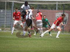 *Bayernliga Nord - Saison 2026/27 - FC Ingolstadt 04 II - FSV Stadeln - Justin Nottrodt (Nr.7 - FCI II) mit einem Schuss auf das Tor - Omotolani Sherif Oladosu (Nr.15 - FCI II) - Tugay Akbakla TW Stadeln - Foto: Meyer Jürgen