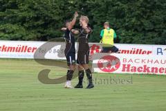 Testspiel - SV Manching - TSV Jetzendorf - Der 1:0 Führungstreffer durch Rainer Meisinger schwarz Manching - jubel  - Foto: Jürgen Meyer