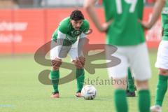 2024_2_17 - Saison 2023/24 - AUDI-Schanzer Amateur Cup - SV Hundszell - FC Gerolfing - Finale - Anastasios Porfyriadis grün Gerolfing beim Freistoss - XXXXX - Foto: Meyer Jürgen