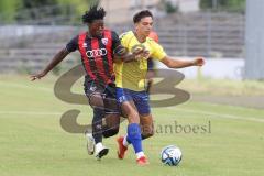 Bayernliga Nord - Saison 2024/25 - Freundschaftsspiel - FC Ingolstadt 04 II - FC Pipinsried - Said Souleymane (Nr.17 - FCI U21) - Krist Benjamin gelb Pipinsried  - Foto: Meyer Jürgen