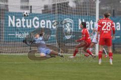 DFB -Pokal Frauen - Saison 2025/26 - FC Ingolstadt 04 Frauen - FC Bayern München - Torwart Anna-Lena Daum (Nr.22 - FC Ingolstadt Frauen I) - Damnjanovic Jovann rot Bayern  - Foto: Meyer Jürgen