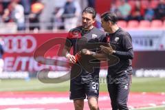3. Liga; FC Ingolstadt 04 - Arminia Bielefeld; vor dem Spiel Pascal Testroet (37, FCI) Co-Trainer Ilia Gurev (FCI)