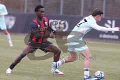 Bayernliga Nord - Saison 2024/25 - FC Ingolstadt 04 II - DJK Ammerthal - Jason Osei Tutu (Nr.11 - FCI U21) - Daniel Gömmel blau Ammerthal - Foto: Meyer Jürgen