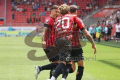 3. Fußball-Liga - Saison 2022/2023 - FC Ingolstadt 04 - SpVgg Bayreuth - Der 1:0 Führungstreffer durch Patrick Schmidt (Nr.9 - FCI) - Jubel -  - Foto: Meyer Jürgen