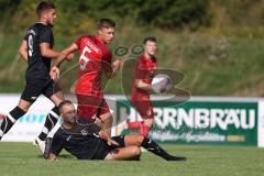 Kreisklasse - Saison 2023/2024 -SV Zuchering - SV Oberstimm - Tobias Lang schwarz Oberstimm - Philip Delanowski rot Zuchering - Foto: Meyer Jürgen