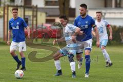 Kreisklasse - Saison 2025/26- TSV Großmehring - SV Oberstimm-  Sebastian Eisenberger blau Großmehring - Patrick Fuchs weiss Oberstimm  - Foto: Meyer Jürgen
