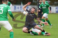 2023_10_21 - Kreisliga - Saison 2023/24 - FC Gerolfing - FC Fatih Ingolstadt - Anastasios Porfyriadis grün Gerolfing - Roin Koblianidze schwarz Fatih - Foto: Meyer Jürgen