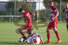 Kreisklasse - Saison 2022/2023 - SV Buxheim - SV Stammham - Tobias Schmidt rot #11 Stammham - Tobias Schmidt #8 weiss Buxheim - Foto: Meyer Jürgen