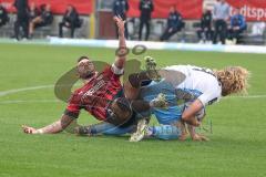 3.Liga - Saison 2022/2023 - TSV 1860 München - FC Ingolstadt 04 - Jesper Verlaat (Nr.4 - 1860 München) - Pascal Testroet (Nr.37 - FCI) - Foto: Meyer Jürgen