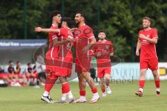 Kreisfreundschaftsspiel - Saison 2024/25 - Kreisfreundschaftsspiel - TSV Ober/Unterh.stadt - FC Fatih - Eron Dervisi (Nr.27 - FC Fatih) mit dem  Der 0:1 Führungstreffer-jubel - Akif Abasikeles (Nr.20 - FC Fatih) - Foto: Meyer Jürgen
