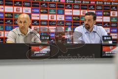 2. Fußball-Liga - Pressekonferenz - Vorstellung Cheftrainer Roberto Pätzold und Manager Profifußball Malte Metzelder - Saison 2021/2022 - FC Ingolstadt 04 - Geschäftsführer FCI Manuel Sternisa links - Manager Profifußball FCI Malte Metzelder - Foto: Meyer