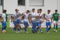 Testspiel - Bezirksliga - Saison 2025/26 - FC Gerolfing - SpVgg Joshofen Bergheim - Der 0:1 Führungstreffer durch Vincent Porombka weiss Joshofen Bergheim - jubel  - Foto: Meyer Jürgen