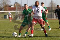 Bezirksliga - Saison 2023/24 - TSV Gaimersheim - FC Schwabing München - Thomas Schreiner (Nr.27 - Gaimersheim) - Khareem Zelmat weiss Schwabing - Foto: Meyer Jürgen