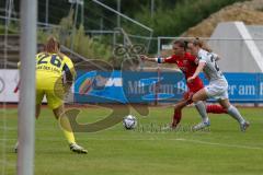 DFB Pokal Frauen Runde 1- Saison 2020/2021 - FC Ingolstadt 04 - SG99 Andernach - Reischmann Stefanie (#21 FCI) - Van der Laan Torwart Andernacht - Foto: Meyer Jürgen