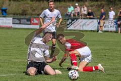 A-Klasse - Saison 2022/2023 - SV irsching - Knodorf - TV 1911 Vohburg  - Nicolas Nest weiss Irsching - Timo Sedlmeier rot Vohburg #5 - Foto: Meyer Jürgen