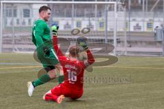 Testspiel - Fußball - SV Manching - VFR Neuburg/Donau  - Benedikt Vollnhals (#9 Manching) - Mayr Phillip Torwart Neuburg  - Foto: Jürgen Meyer