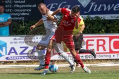 Kreisliga - Saison 2022/2023 - Türk.SV Ingolstadt - DJK Ingolstadt - Yunus Erdal rot Türk. SV Ing. - Isa Gashi weiss DJK Ingolstadt - Foto: Meyer Jürgen