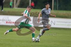 Landesliga - Saison 2025/26 - SV Manching - TSV Jetzendorf - Sebastian Graßl (Nr.10 - SV Manching) - Benedict Geuenich grau Jetzendorf - Foto: Meyer Jürgen