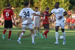 Toto Pokal - Saison 2022/2023 - SpVgg Heßdorf - FC Ingolstadt 04 - Der 0:3 Führungstreffer durch Moussa Doumbouya (Nr.27 - FCI) - Jubel - Foto: Meyer Jürgen