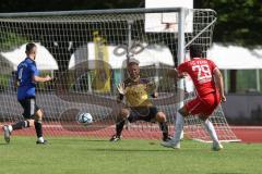 Testspiel - Bezirksliga - Saison 2025/26 - FC Fatih Ingolstadt - TSV Burgheim - Atilla Demir rot FAtih mit dem 1:0 Führungstreffer - jubel - Matthias Karmann Torwart Burgheim - XXXXX - Foto: Meyer Jürgen