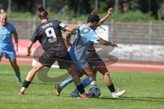 *** 2. Bundesliga Frauen - Saison 2025/26 - FC Ingolstadt 04 Frauen - Victoria Berlin - Emma Kusch (Nr.9 - FC Ingolstadt Frauen I) - Hahn Maya Ruby blau Berlin - Magdalena Schwarz (Nr.23 - FC Ingolstadt Frauen I) - Foto: Meyer Jürgen