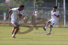 Bayernliga Nord - Saison 2025/26 - FC Ingolstadt 04 II - SV Weiden - Johann Chirinos (Nr.10 - FC Ingolstadt II) - Micah Ham (Nr.25 - FC Ingolstadt II) - Foto: Meyer Jürgen