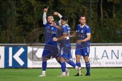 Kreisliga - Saison 2023/2024 - FC Gerolfing - TSV Ober/Unterhaunstadt - Der 2:1 Anschlusstreffer per Freistoß durch Ramazan Kurnaz blau Oberhaunstadt  jubel - Foto: Meyer Jürgen