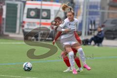 2. Bundesliga Frauen - Saison 2023/24 - FC Ingolstadt 04 Frauen - FC Carl Zeiss Jena - Anna-Lena Härtl (Nr.4 - FCI) - Woldmann Nicole weiss Jena - Foto: Meyer Jürgen