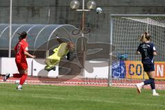 DFB - Pokal Frauen 1. Runde - Saison 2023/2024 - FC Ingolstadt 04 - FC Carl Zeiss Jena - Torwart Anna-Lena  Daum (Nr.22 - FCI Frauen) wehrt den Ball ab - Foto: Meyer Jürgen
