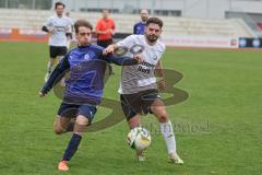 A-Klasse- Saison 2024/25- MTV Ingolstadt - VFB Friedrichshofen - Manuel Avila Azancot lila MTV - Behlul Limani weiss Friedrichshofen - Foto: Meyer Jürgen