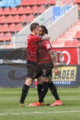 3. Liga - FC Bayern 2 - FC Ingolstadt 04 - Tor Jubel Caniggia Ginola Elva (14, FCI) 1:0 mit Marcel Gaus (19, FCI)