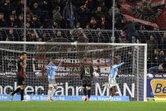 3. Liga; TSV 1860 München - FC Ingolstadt 04; Tor Jubel Treffer 3:1 Ouro-Tagba Mansour (27 TSV) Max Dittgen (10, FCI) Starke Manfred (8 TSV) Vrenezi Albion (10 TSV) Lukas Fröde (34, FCI) Ryan Malone (16, FCI)