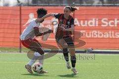 2. Bundesliga Frauen - Saison 2024/25 - FC Ingolstadt 04 Frauen - SC Freiburg II - Nadja Burkhard (Nr.7 - FCI Frauen) - Sadikou Nailatou weiss Freiburg - Foto: Meyer Jürgen